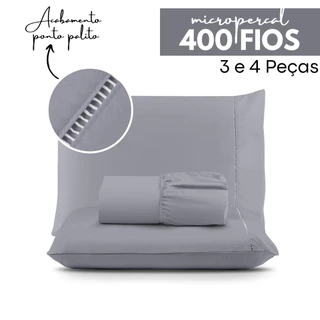 Jogo de Lençol  Ponto Palito Micropercal -  3 e 4 Peças - Solteiro - Casal - Queen em Oferta na Shopee