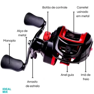 Carretilha Carretel Pesca Direito ou Esquerdo 19+1 Rolamentos 7.2:1