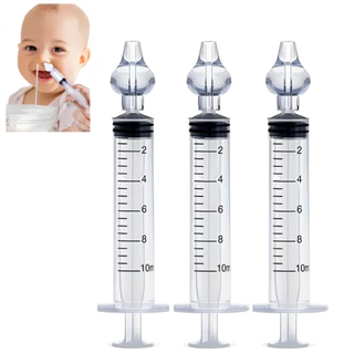 Kit seringas com bico de silicone para lavagem e limpeza nasal 10 ML para adulto e infantil Kit seringas com bico de silicone para lavagem e limpeza nasal 10 ML para adulto e infantil