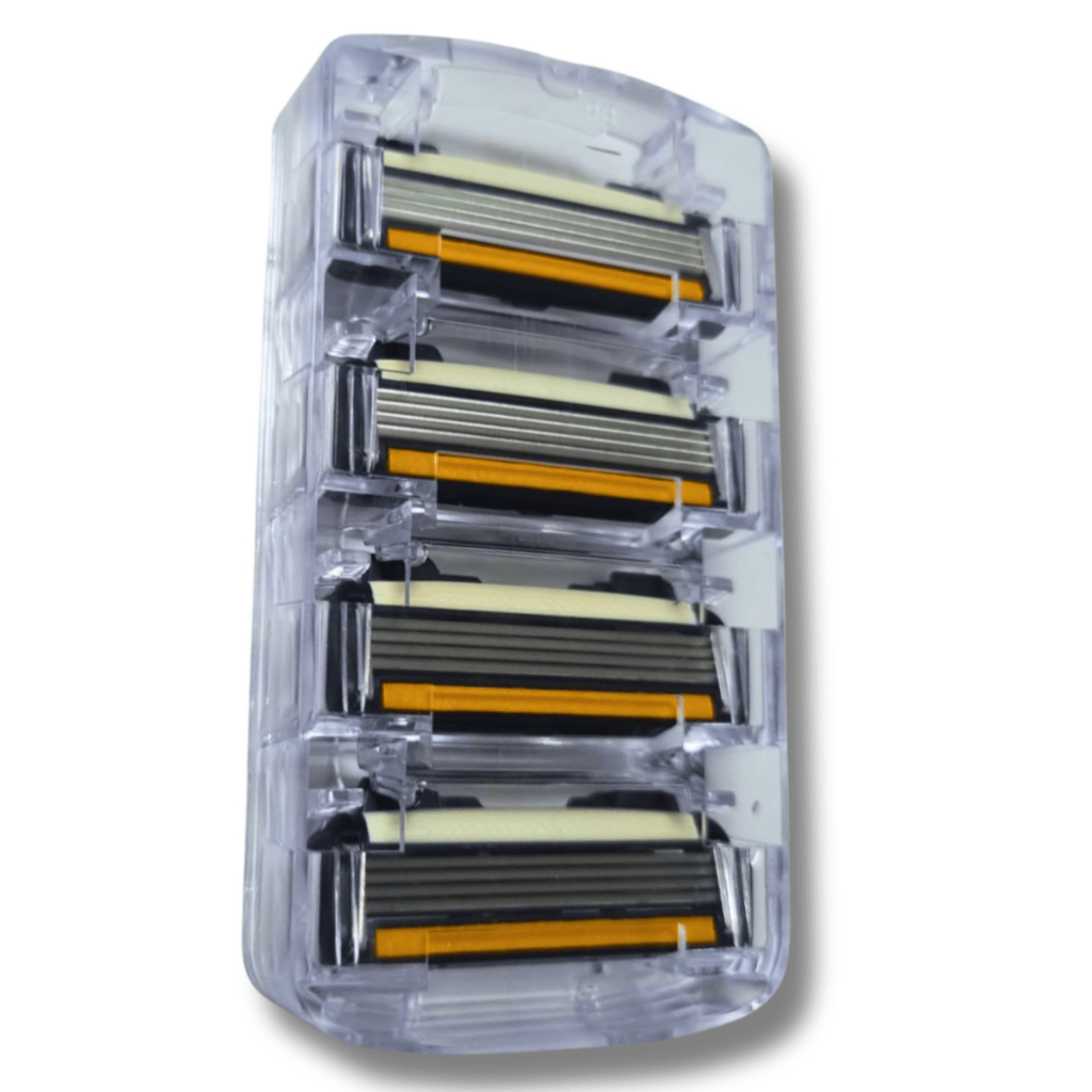 Recarga compatível com Dr jones razor 4 e razor 6 recarregável com 4 lâminas e fita lubrificante