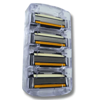 Recarga compatível com Dr jones razor 4 e razor 6 recarregável com 4 lâminas e fita lubrificante