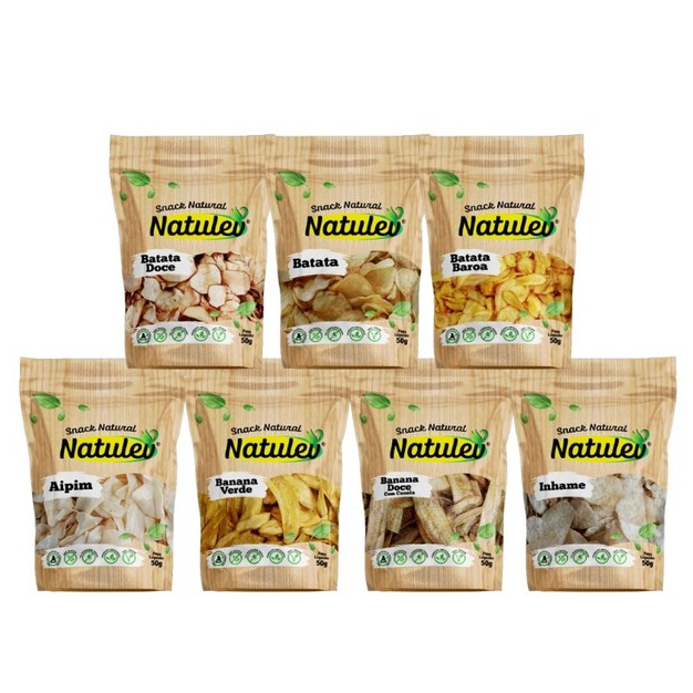 Chips Batata Banana Batata Doce kit 7un de 50gr=350gr Natural sem ...