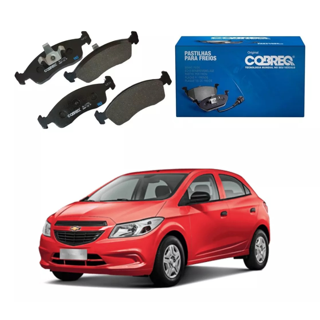 Jogo pastilha de freio dianteira Chevrolet Onix 1.0 1.4 2016 2017 2018 ...