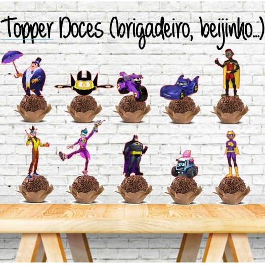 60 TOPPERS TAGS DOCINHOS - BATWHEELS - ANIVERSARIO - BRIGADEIRO ...