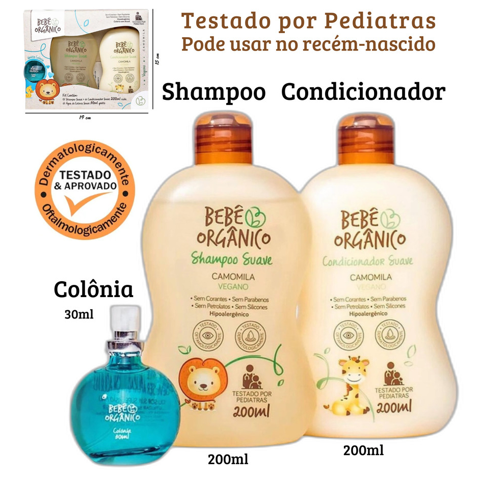 Kit Shampoo Condicionador Colônia Sem Álcool 30 ml - Bebê Orgânico ...