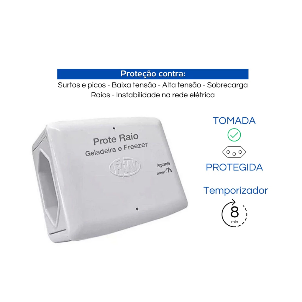 ProteRaio protetor de geladeira freezer com temporizador 127V 220V 10A ...
