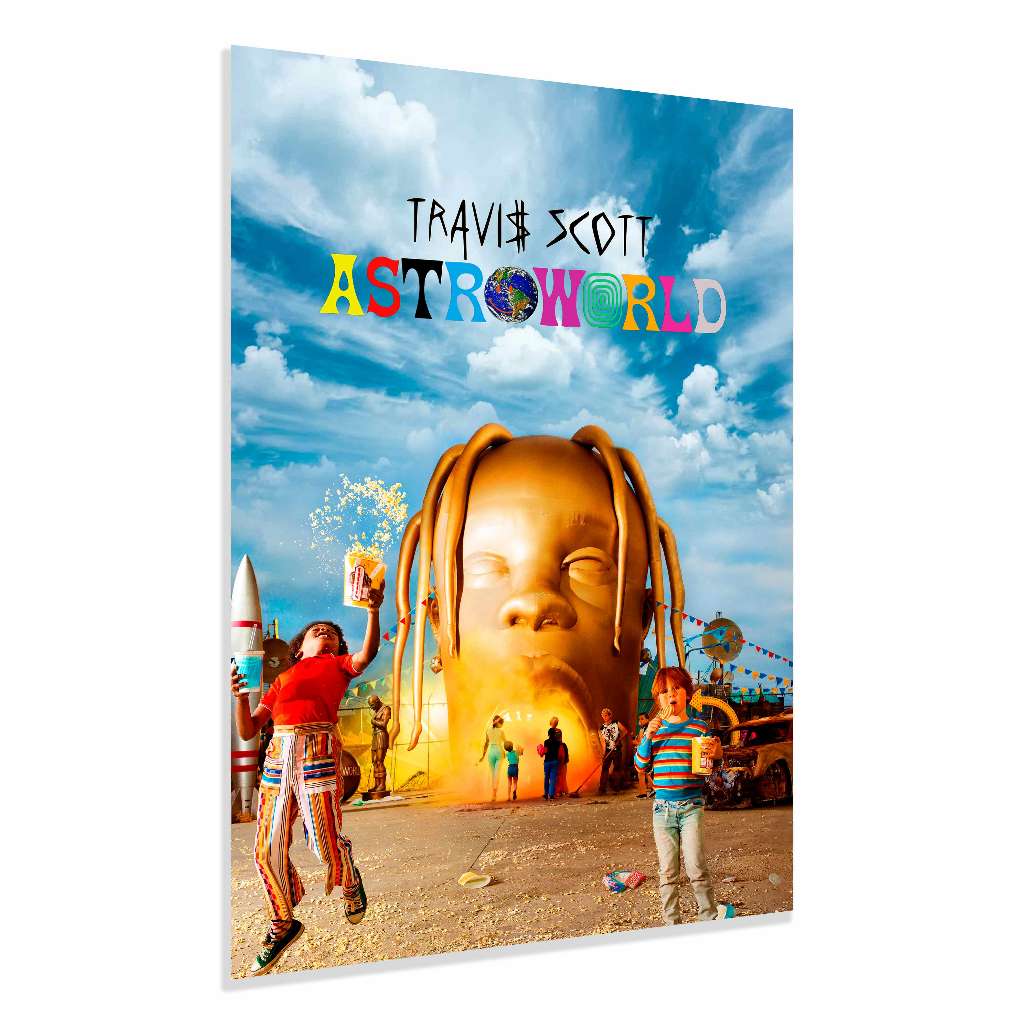 Poster Decorativo Travis Scott Astroworld 30x45 Cm, Stampa Vintage Su Tela, Senza Cornice, Per Soggiorno E Camera