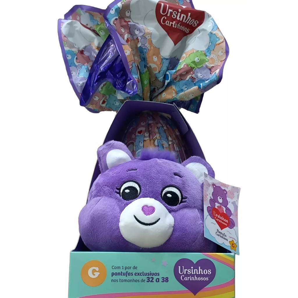 Ovo de Páscoa Pantufa Ursinho Roxo Cacau Show Tam P e G | Shopee Brasil