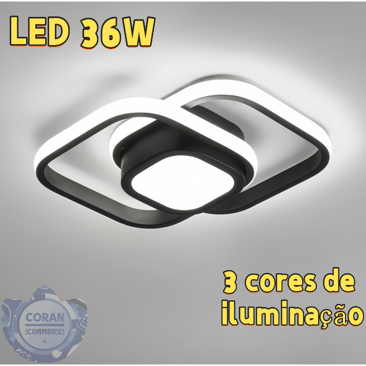 Luminária De Teto Plafon Led Moderna Lustre para Corredor Sala Quarto Cozinha