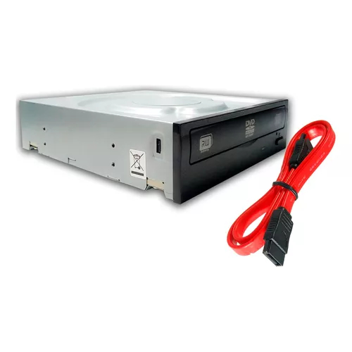 Gravador Interno De Cd/Dvd Sata Preto com cabo sata