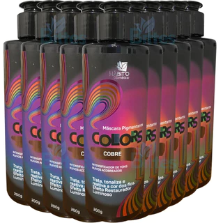 KIT 10 MÁSCARA PIGMENTANTE HÁBITO COSMÉTICOS RUIVOS ACOBREADOS TONALIZA