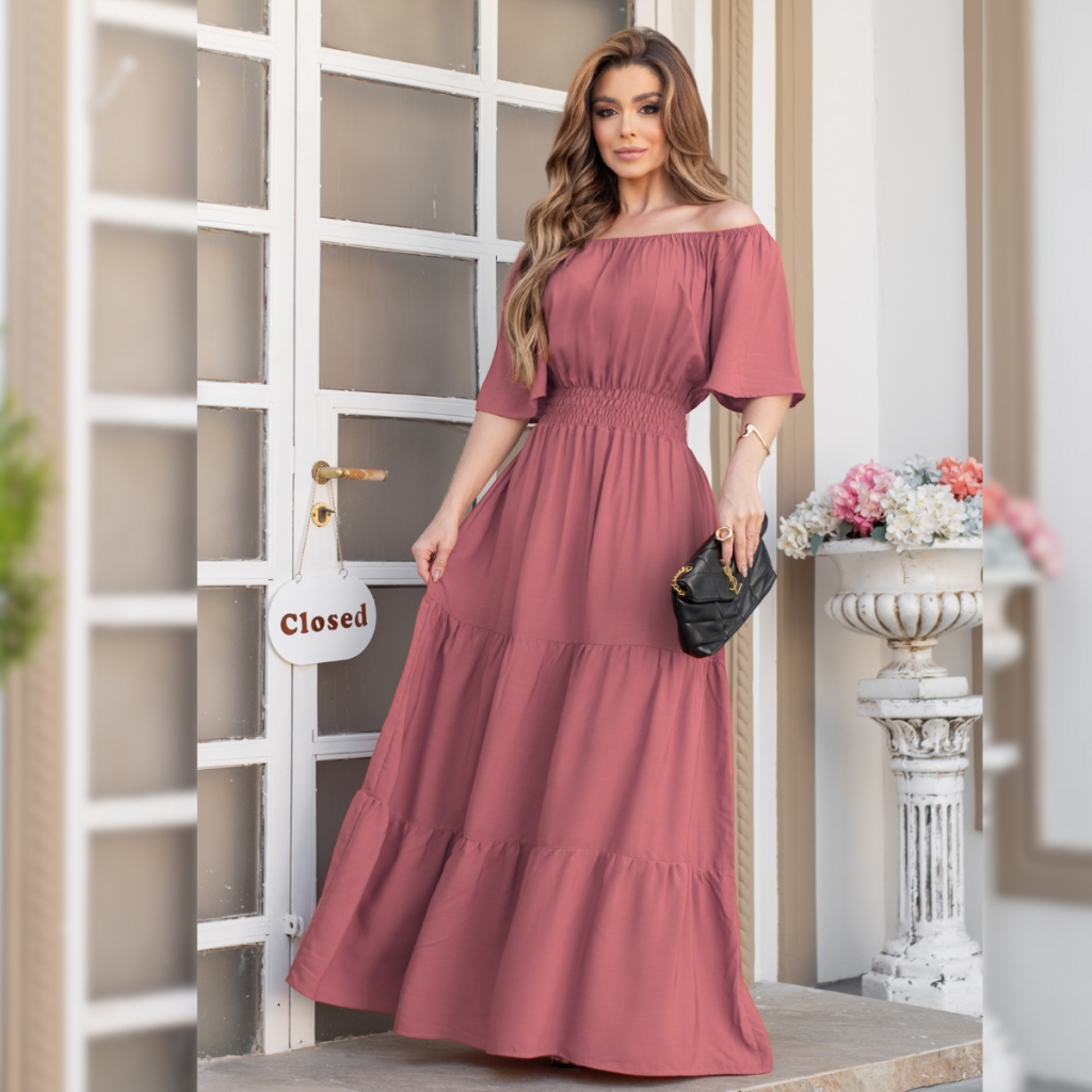 Vestido Longo Vestido Evangelico Social Igreja Evangélica Vestido