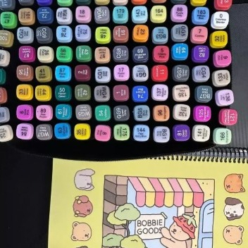 KIT Bobbie Goods + canetinhas 48 / 36/ 24 / 12 cores de canetas - livro de colorir