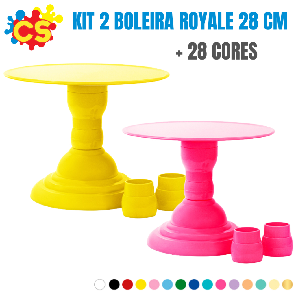Kit 2 Boleira Royale Lisa 28 CM Suporte para Bolo- Decoração