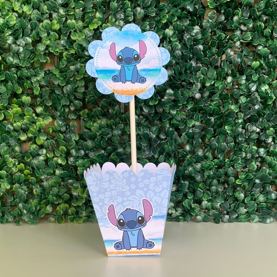 Cachepot Stitch Centro de mesa para festa Personalizado Festa Stitch ...