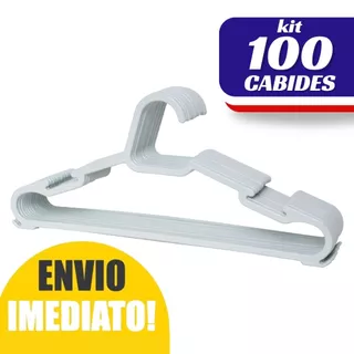 Kit 100 cabide adulto Branco para roupas atacado reforçado resistente barato 100 unidades CABIDE BRANCO