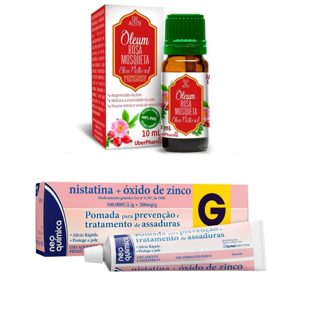 Rosa Mosqueta + Nistatina com óxido de zinco | Shopee Brasil