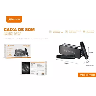 PEINING CAIXA DE SOM BT COM 2 MIC PEI-SP08
