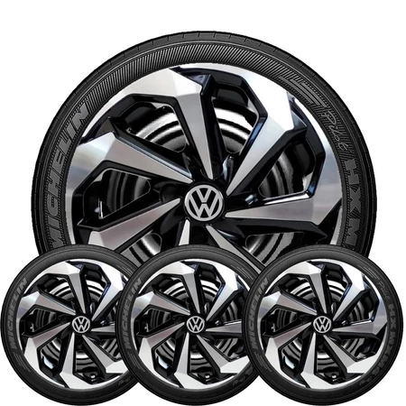 Jogo 4 Calotas Aro 13 14 15 Spider Modelo Novo Compativel Com Apollo Golf Santana