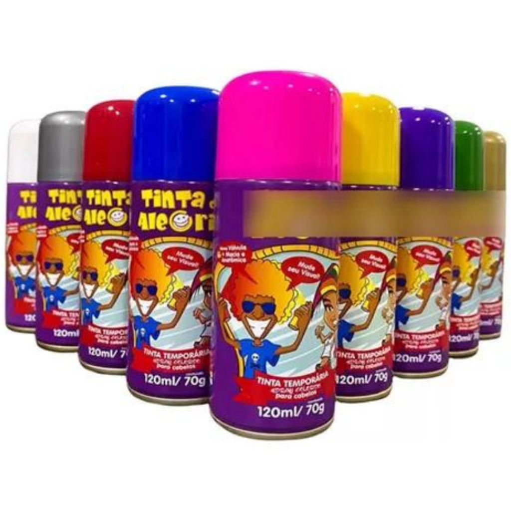 Tinta da Alegria Spray para Colorir Cabelos 150ml Cores | Shopee Brasil