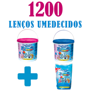 Kit 2 Baldes Lenços Umedecidos Fiesta + Refil (1200 Toalhas) em Oferta na Shopee