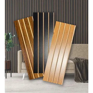 Kit 50 Placas Ripadas MDF 45x11 cm Revestimento Decorativo de Parede Painel Moderno
