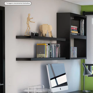 Prateleira Suporte Embutido / Invisível Conceito. Flutuante, grossa, 90cm largura Organize&Decore em Oferta na Shopee