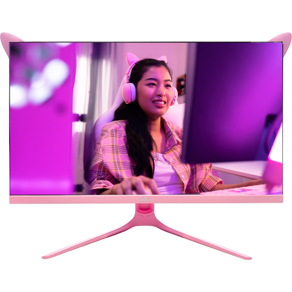 Monitor LED 27" Rosa Imagens Nítidas, Alta Fluidez e Design Moderno para Gamers e Profissionais