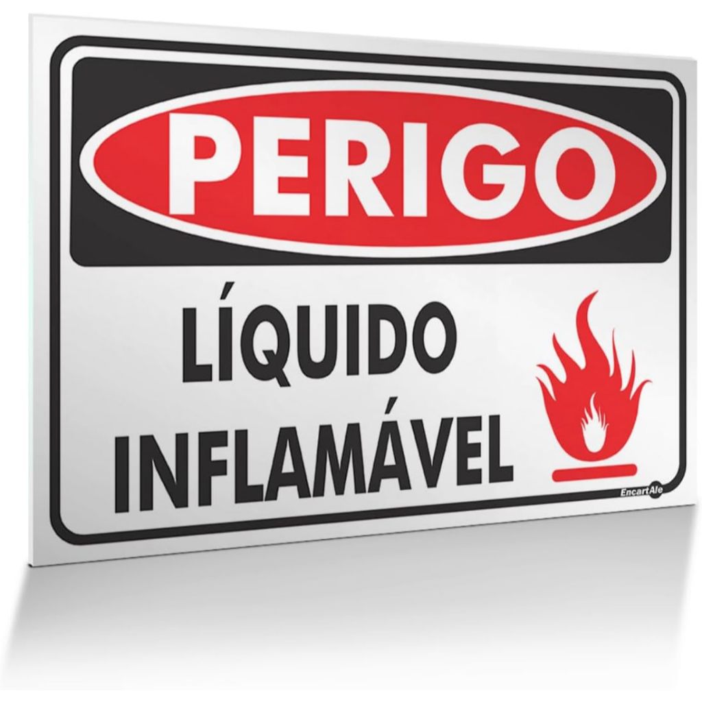 Placa de Sinalização Perigo Líquido Inflamável 30x20 | Shopee Brasil
