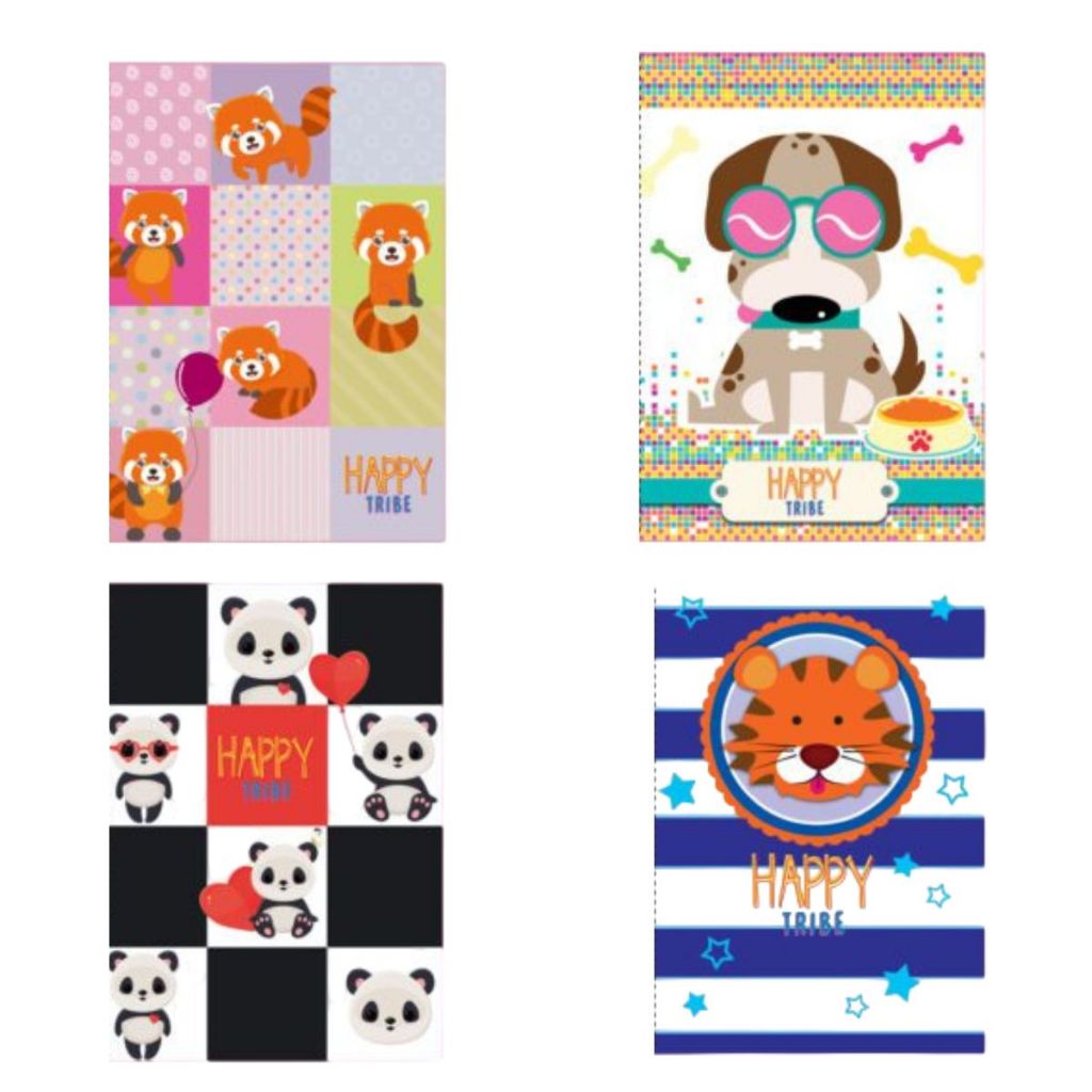 Kit 5 Cadernos Brochurão Grande Happy Tribe 96 Folhas Capas Diferentes ...