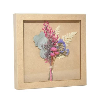 Moldura Caixa Alta com Vidro Quadros Quilling e Scrapbook com buquê de flores secas decoração