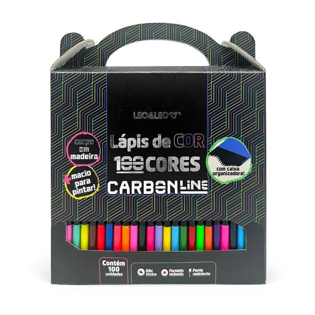 Lapis De Cor Carbon Line Soft Macio 100 Cores Leo&Leo | Shopee Brasil