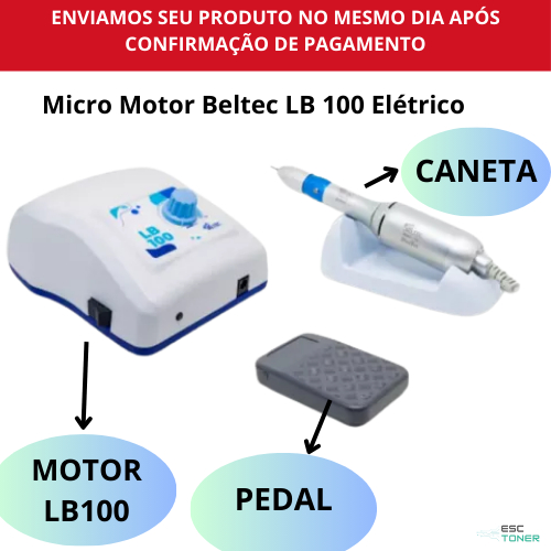 Micro Motor Beltec LB 100 Elétrico Para Unhas, Manicure, Podologia ...