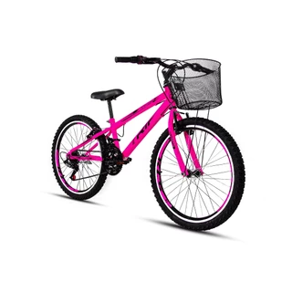 Bike Trip Aro 24 Com Cesta 21 Marchas Feminina Infantil Freios V-Brake