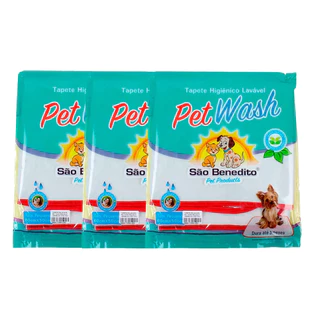 Kit 3un. Tapete Higiênico Lavável Para Cães Pet Wash São Benedito Vermelho Pequeno em Oferta na Shopee