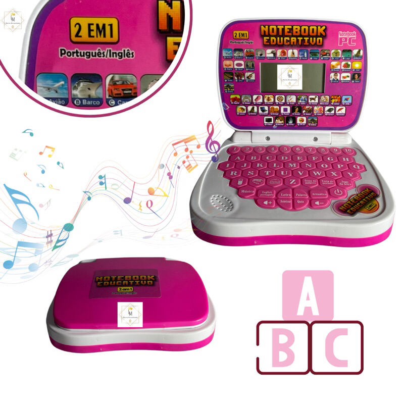 Notebook Educativo 2 em 1 Com Som Bilíngue Menino E Menina Infantil ...