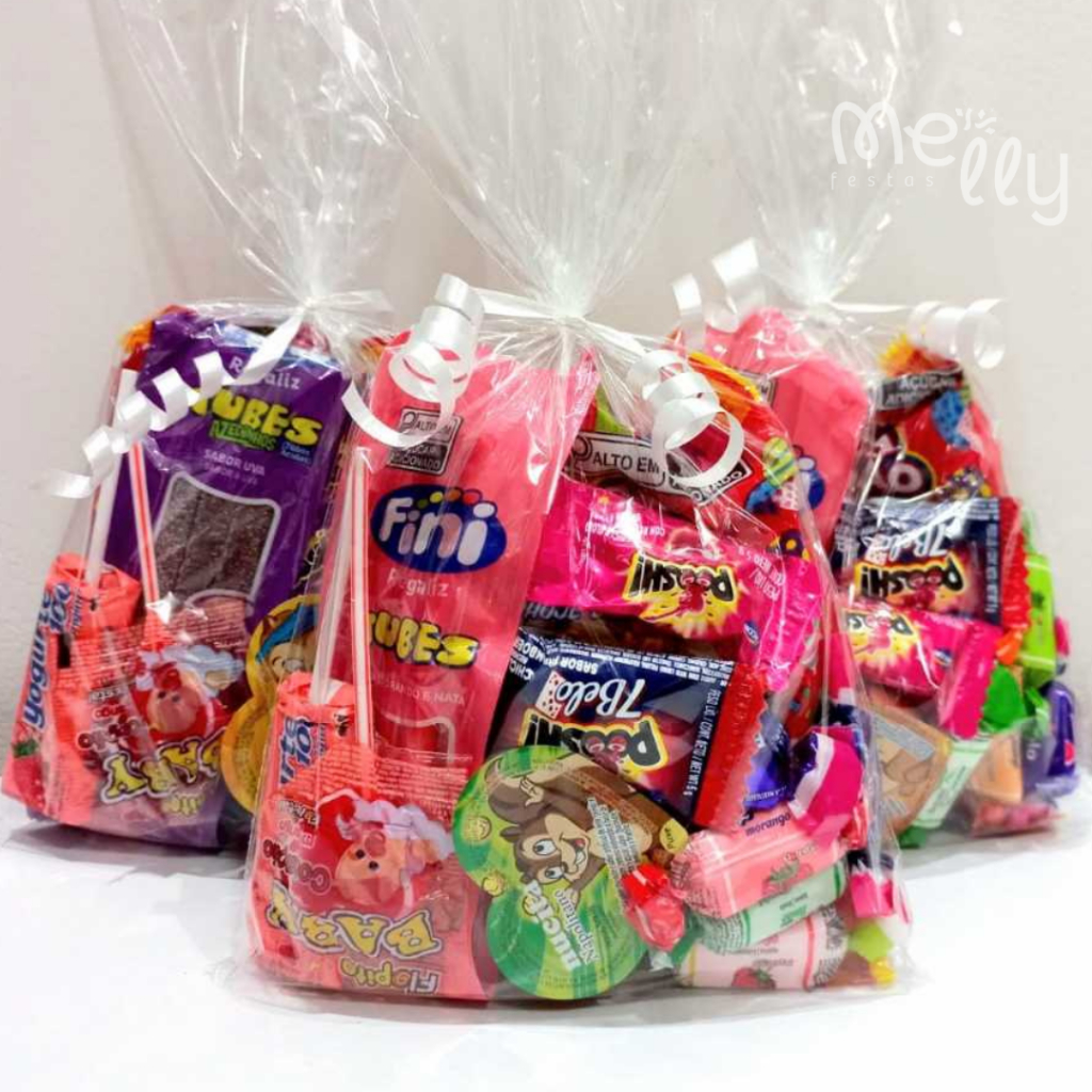 Kit Saquinho de Doces Lembrancinha para Festas Aniversário com 12 Doces ...