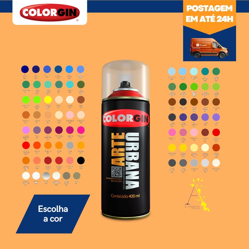 Spray Arte Urbana Colorgin - Escolha A Sua Cor! | Shopee Brasil