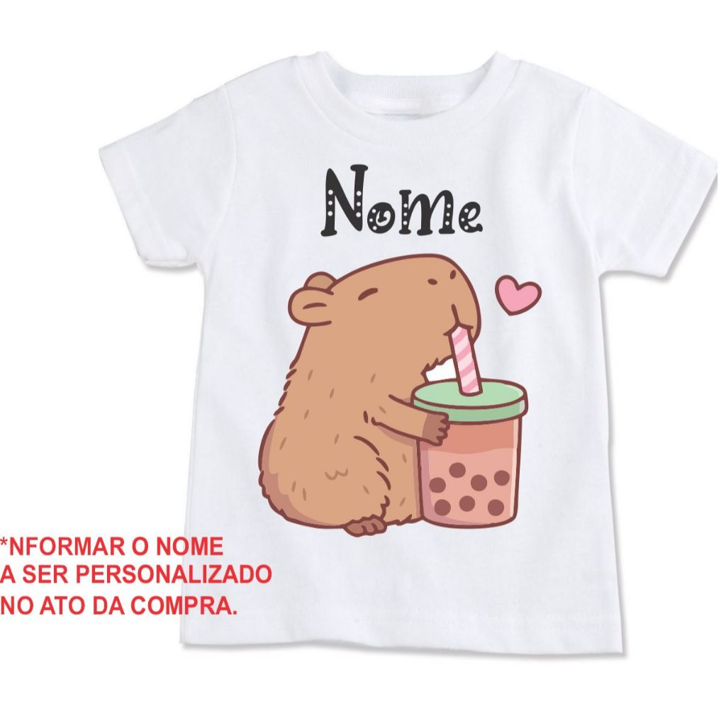 Camiseta personalizada capivara cute personalizada com nome 2105