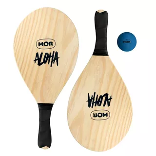 Kit Raquetes De Madeira Para Frescobol + Bolinha Mor Aloha Esporte Diversão Mor em Oferta na Shopee