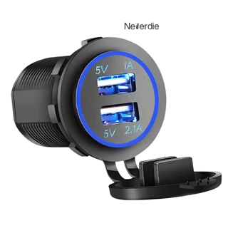 Tomada Carregador Usb Veicular Carro 2 Saídas 1.0a E 2.1a em Oferta na Shopee