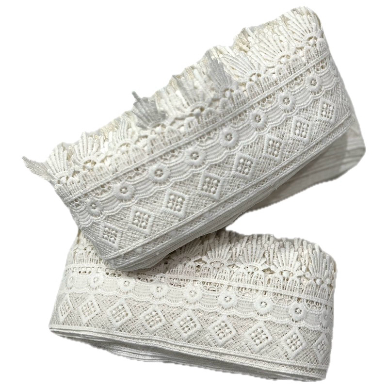 Renda Guipir De Algodão Cor Off White | Shopee Brasil