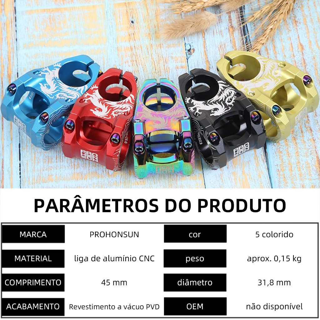 Mesinha Prohonsun Dragão Curta 0 Grau 45mm/31.8mm Manobras Empinar BMX ...