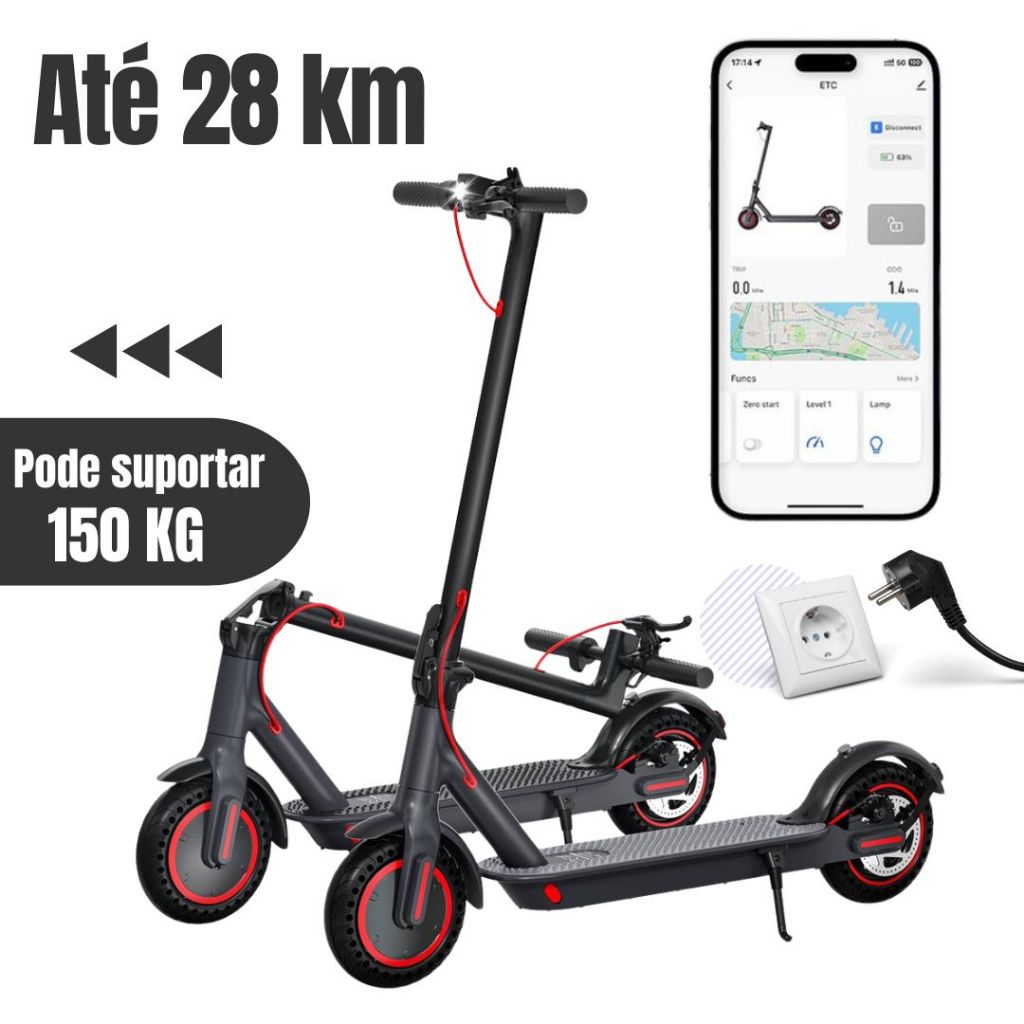 Dobrável Scooter Elétrica Adultos 2 Rodas Suporta 150kg