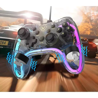 New Transparent Adjustable RGB Glare Lights bluetooth Gamepad Controller For Switch PC Android V3 IOS Wireless Elite Han