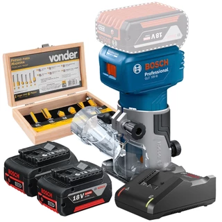Tupia GLF 18V-8 Bosch Brushless com Kit de Fresas e Bateria