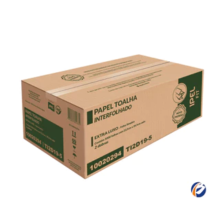 Papel Toalha Interfolha 2 Dobras Folha Simples Fit Extra Luxo 5.000 folhas Ipel