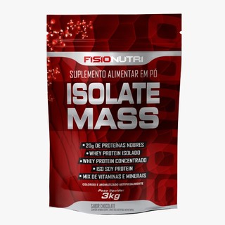 Hipercalórico Isolate Mass 3kg Fisionutri Whey Isolado Ganho de Massa Chocolate Morango — foto 2 — Achou Levou Brasil