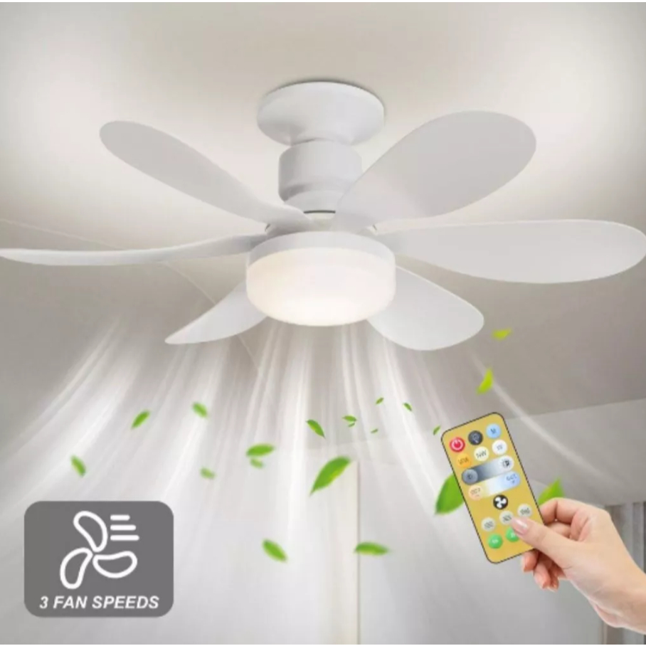 Ventilador De Teto Wind Light Silent Ponente Controle Remoto Lâmpada Led Silenciosa
