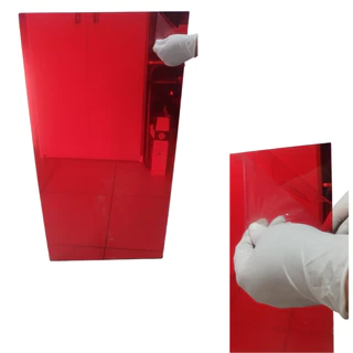 Chapa Acrílica vermelho transparente 50cm x 50cm esp. 3,0mm